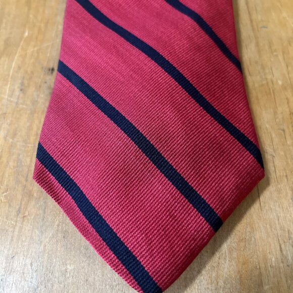 Mark Alexander Classic Red&blue Striped Silk Tie Made In USA Preppy Business - Picture 2 of 6